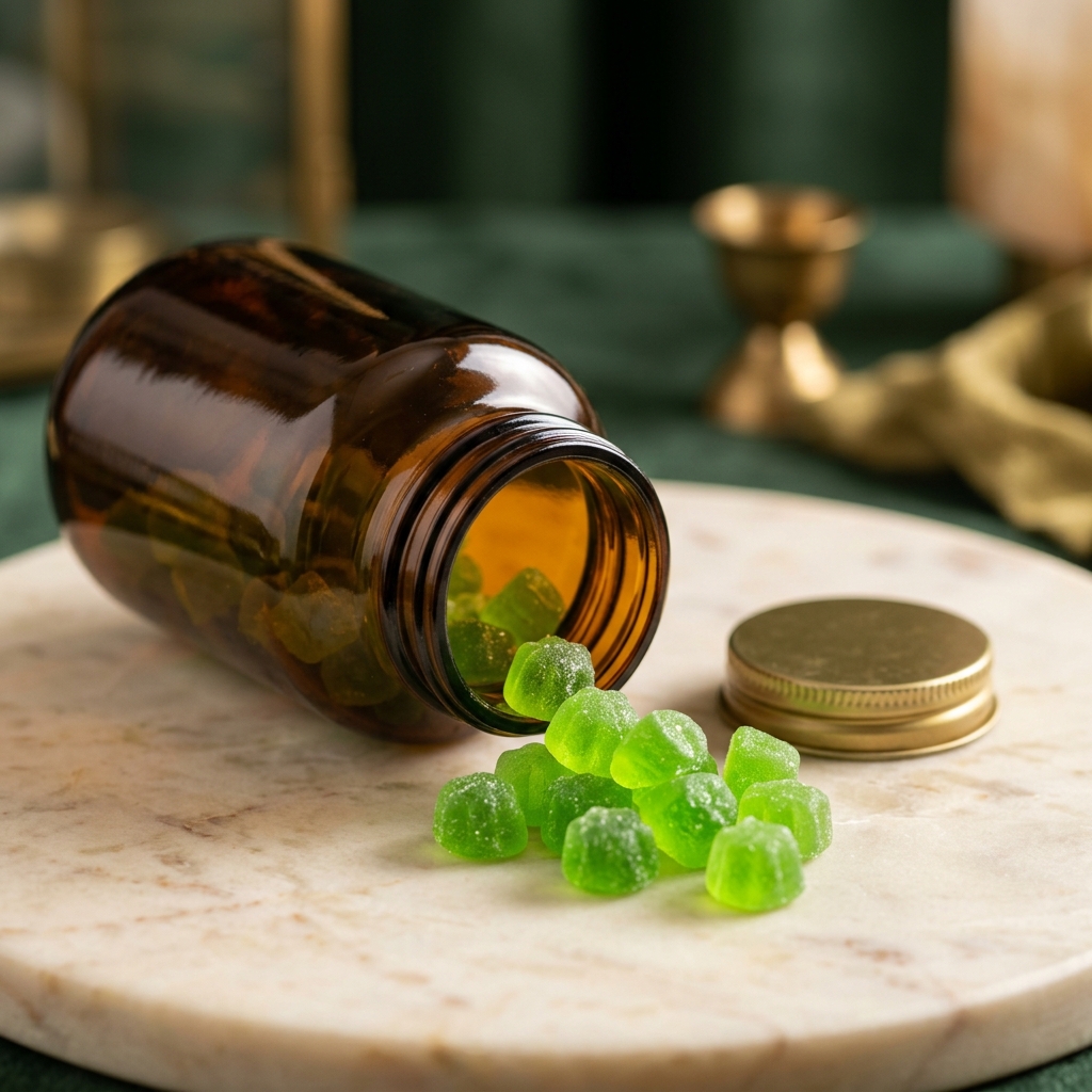 30MG D9 100 MG B/S CBD 100 MG CORDYCEPS HYBRID TERPS MUSH SHAPE GREEN APPLE GUMMIES WAX